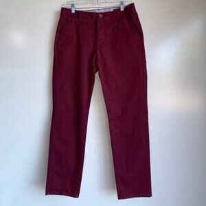 BONOBOS Chino Pants Men's Size 31 Slim Fit Burgundy Wine